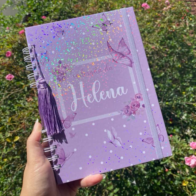 Caderneta de Saúde Vacina - Menina - Póa e Borboletas Lilás