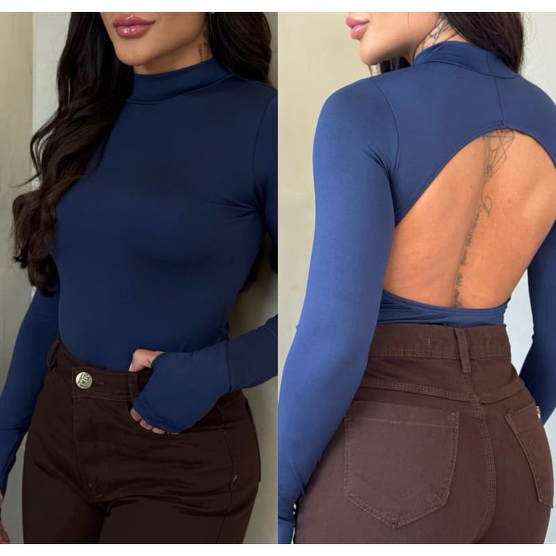 Bory Feminino Costas Nua Lindo Tendência Gringa Festa Balada Jantar Chique