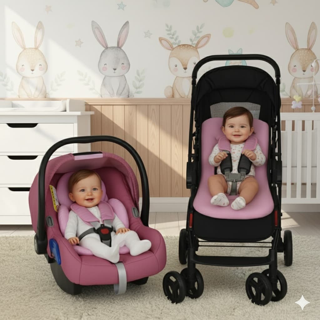 COMBO DE CAPAS I Kit CAPAS Bebê Conforto + CAPA Carrinho | Lavável e Acolchoado