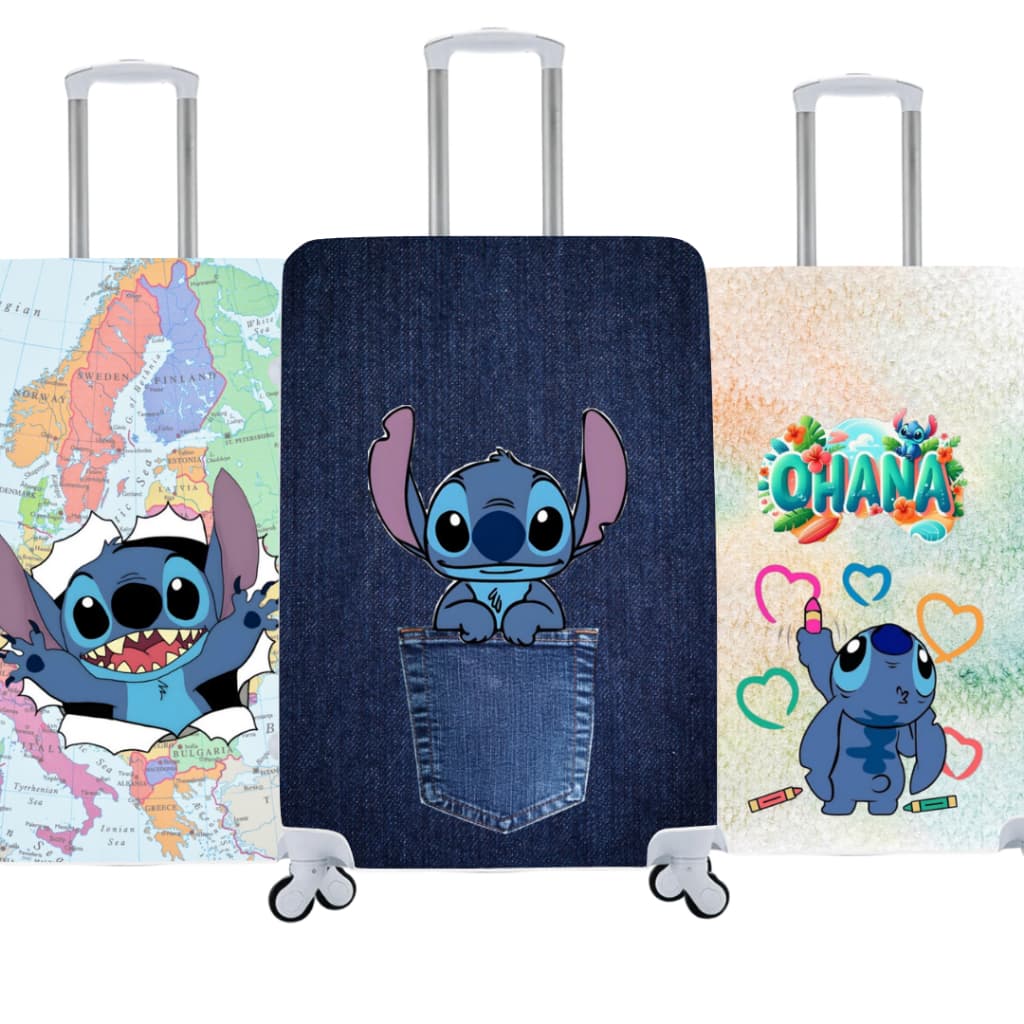 Capa de Mala Personalizada Stitch Estilo e Proteção Para Suas Viagens 02