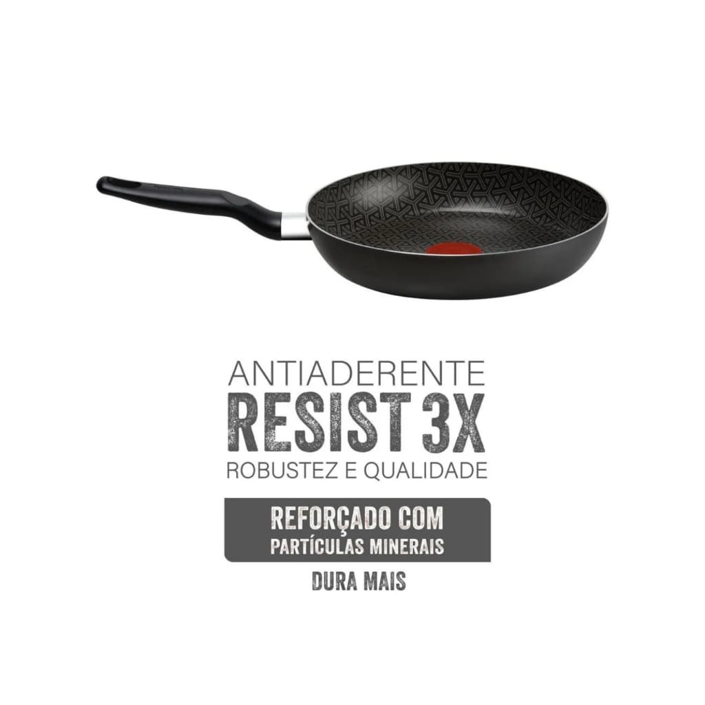 Frigideira Rochedo Robusta Grafite 24cm Antiaderente Reforçado com Partículas Minerais