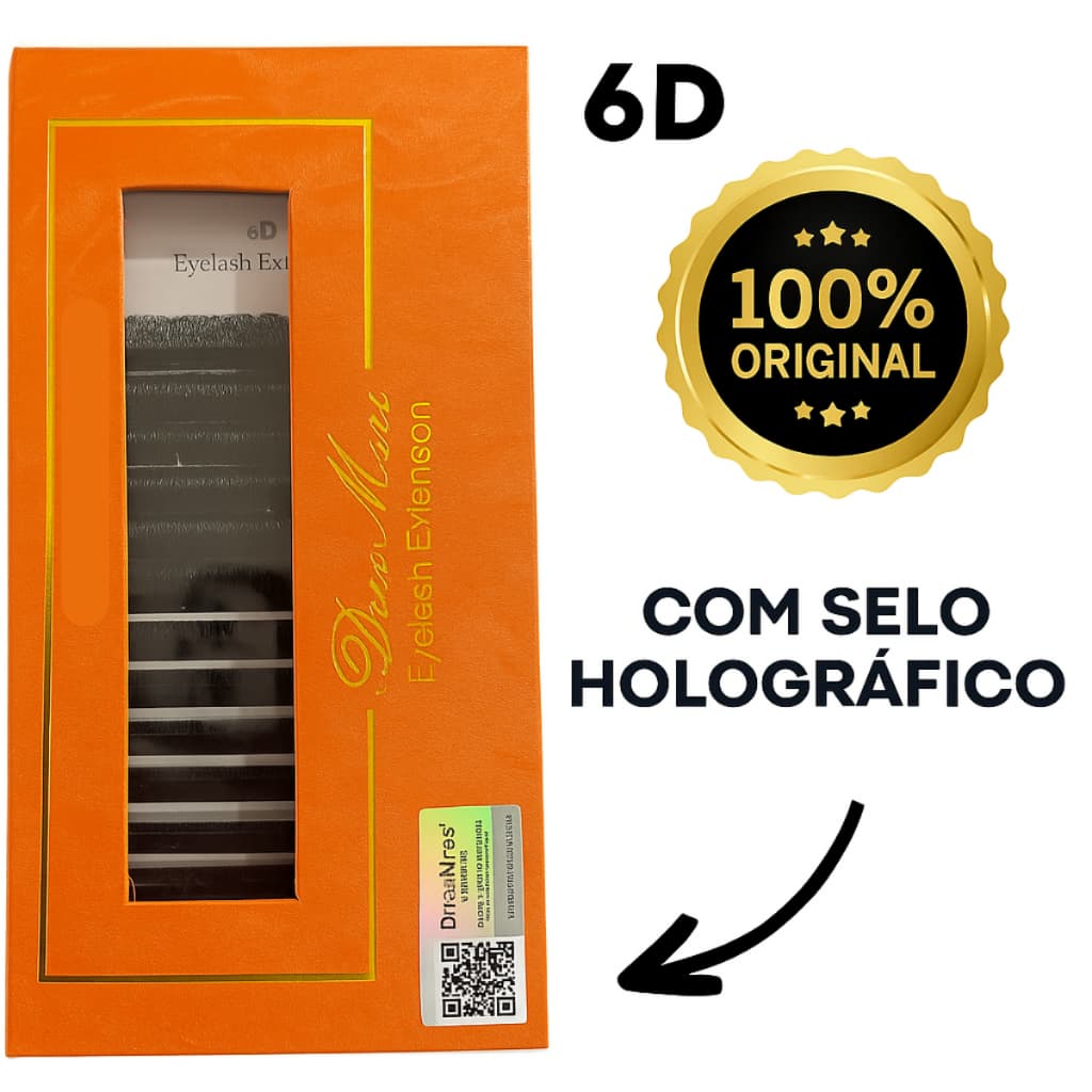 Cílios W 6D Decemars Original Com Selo Volume Egípcio Alongamento Extensão Fio A Fio Mega Maquiagem