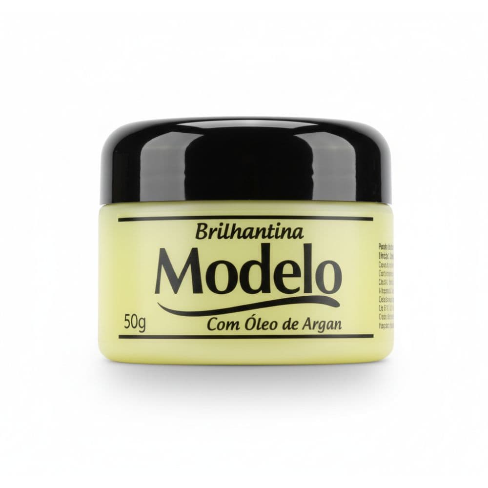 Pomada Para Cabelo Com Óleo de Argan Modelo Brilhantina 50g Fixação Hidratação Brilho