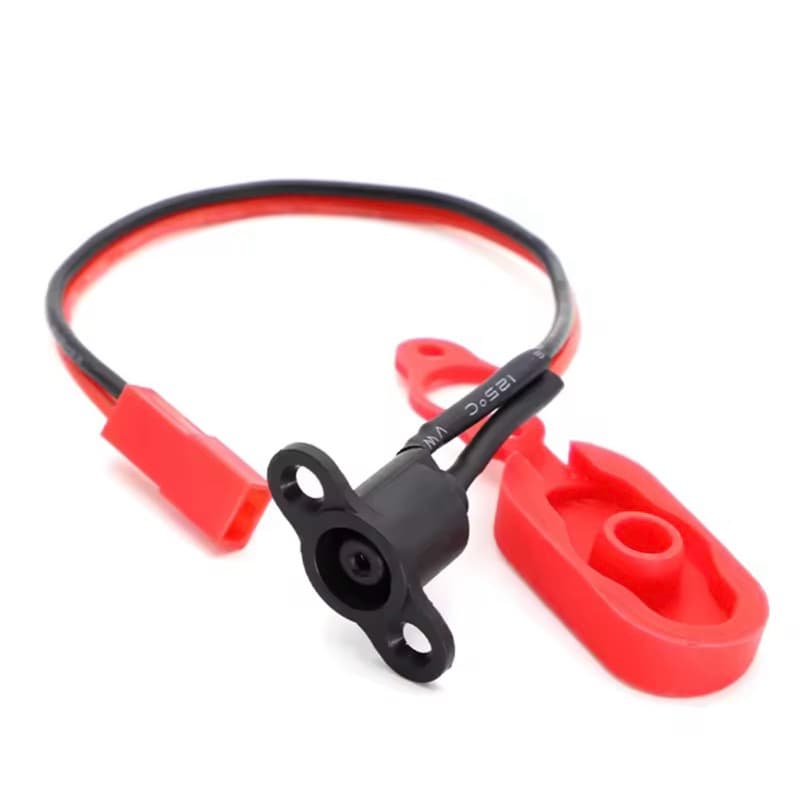 Plug Conector Carga Fêmea Entrada Carregador Com Tampa 8mm Peças Para Patinete Elétrico