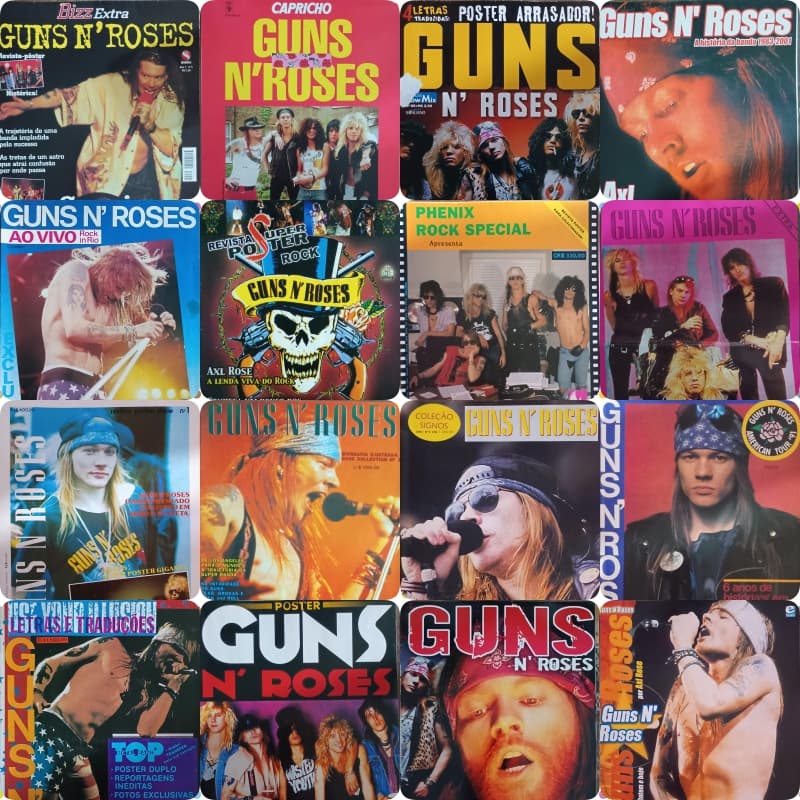 REVISTAS: POSTER -REVISTA-PASTA COM RECORTES- GUNS IN ROSES
