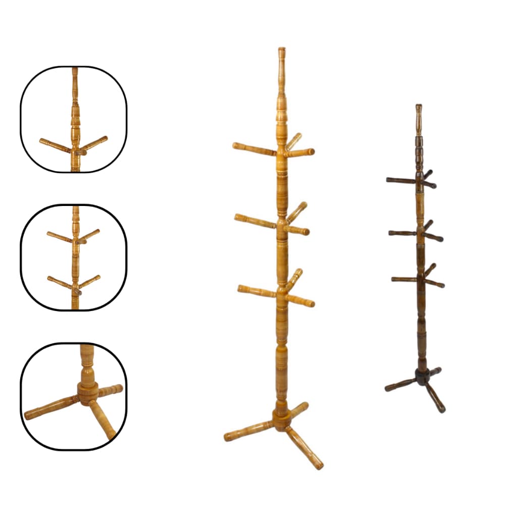 Cabide Cabideiro Mancebo 10 Gancho Organizador de Roupa Madeira Pintura Artesanal