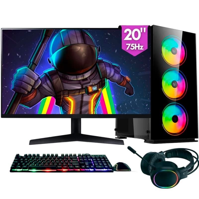 Computador Gamer completo 2Eletro RGB, Intel Core i5, 16GB, SSD 256GB, Monitor 20" - PG2E-1010RG
