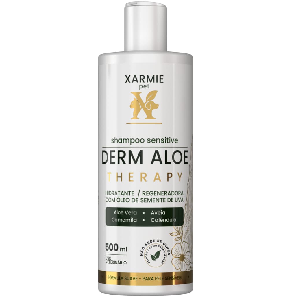 Shampoo PET Tratamento Alergias Coceiras e Irritações Derm Aloe Therapy XARMIE 500ml