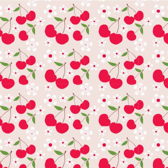 Tecido TRICOLINE MISTA Estampa Digital - cerejas