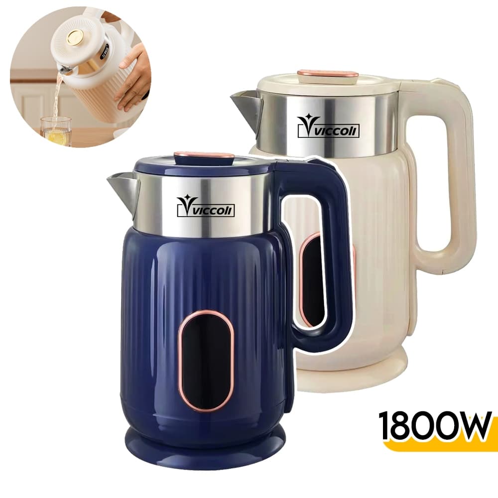 Chaleira Jarra Elétrica Inox 2,5L 1800W 110V / 220V Chá Café Água Ferve Rápido