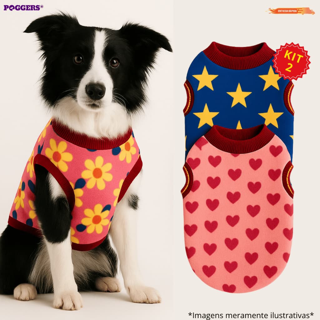 Kit 2 Roupinhas Soft Inverno Para Cachorro Pet Pequeno Porte a Grande Porte Roupa Inverno 100% Soft