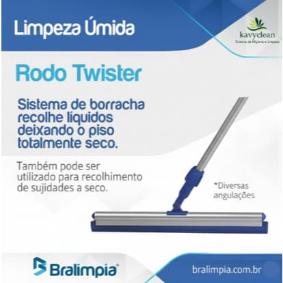 Rodo Twister giratorio 360 48cm Com Cabo 1,40mt Bralimpia