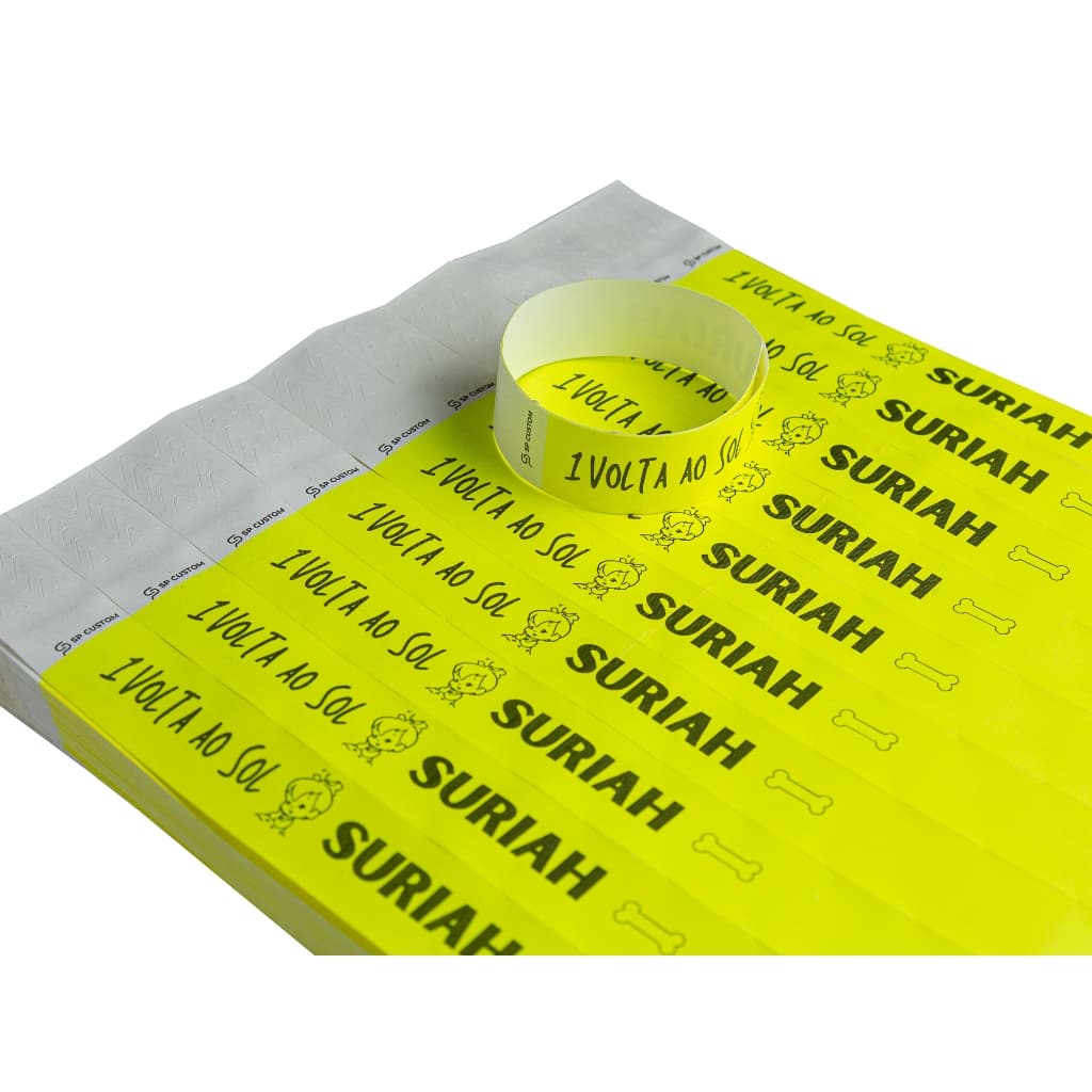 Kit 100 Pulseiras De Identificação P/ Festas E Eventos 15 anos Chá CONFRATERNIZAÇÃO Personalizada