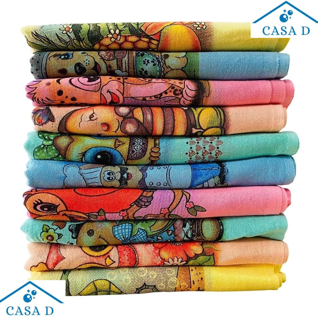 Kit Pano De Prato Estampado 100% algodão Colorido | Toalha de Pia com Bainha | Kit 5 ou 10 Unidades