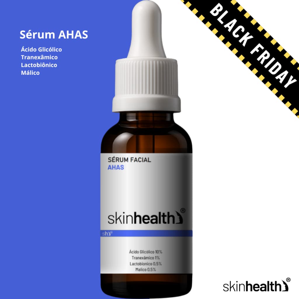 Sérum Facial AHAs Ácido Glicólico 10% + Tranexâmico 1% + Lactobionico 0,5% + Malico 0,5% Skinhealth 30ml