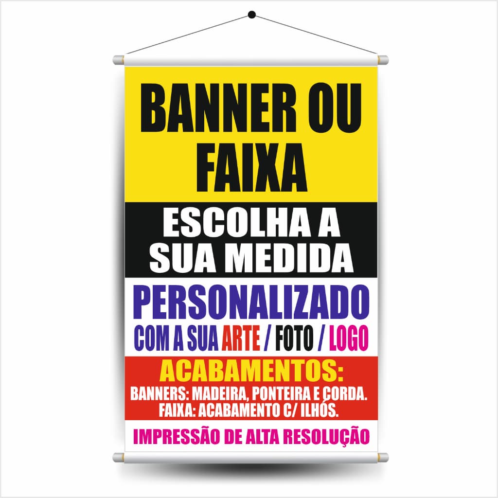 Banner Personalizado Com Foto Logo Sua Arte Impressão Digital Prova D'Àgua Vários Tamanhos