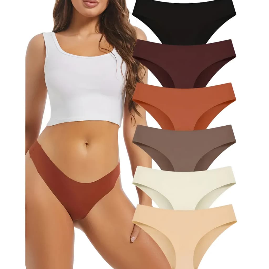 Kit Com 10 ou 5 ou 3 Calcinhas Tanga Premium Sem Costura De Microfibra Corte a laser de Poliamida