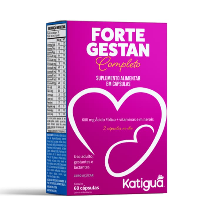Fortegestan Completo 900 mg – Ácido Fólico + Vitaminas e Minerais - Katiguá