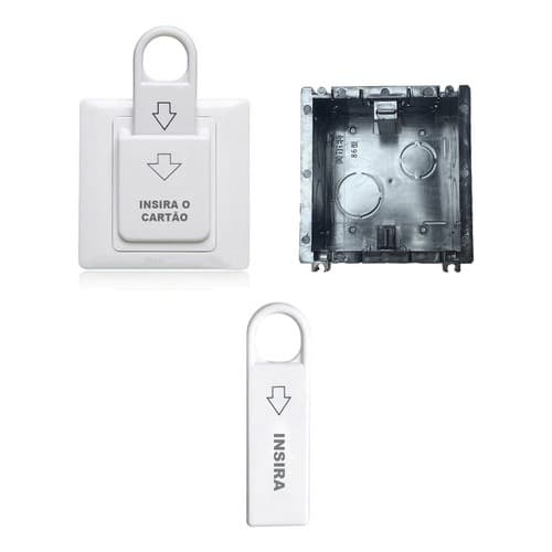 Economizador De Energia Hotel Pousada Airbnb Combo Tag Caixa - Branco