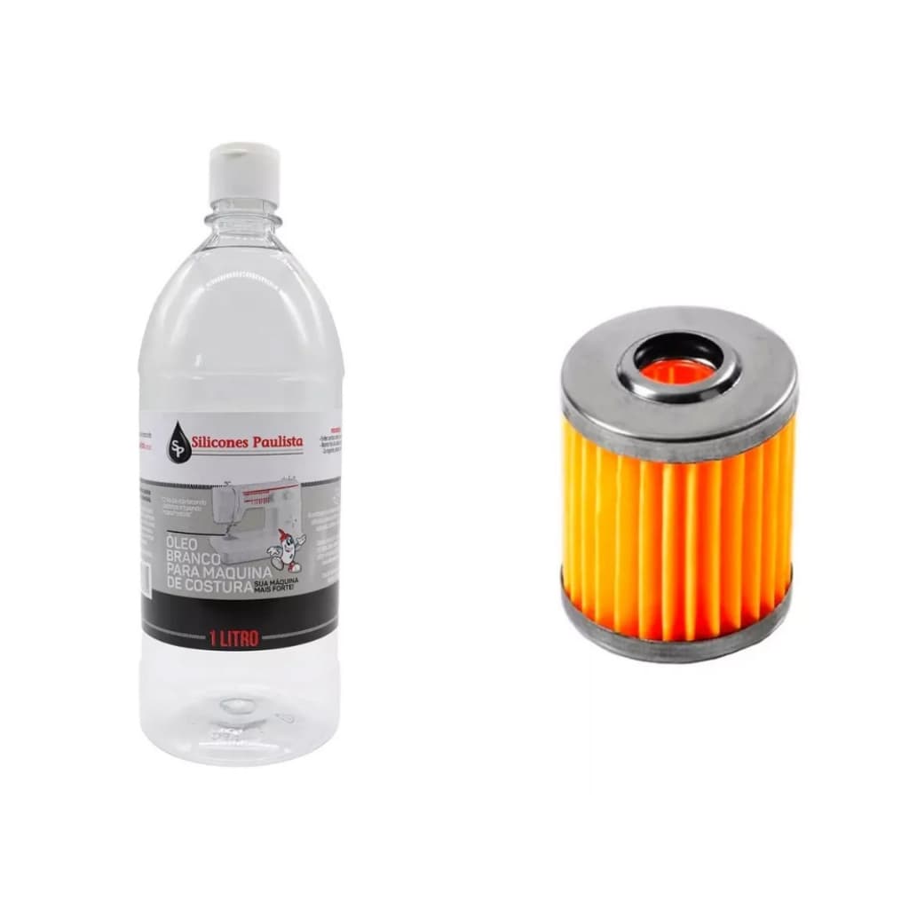 Óleo Branco Para Máquina Costura + Filtro overloque Galoneira