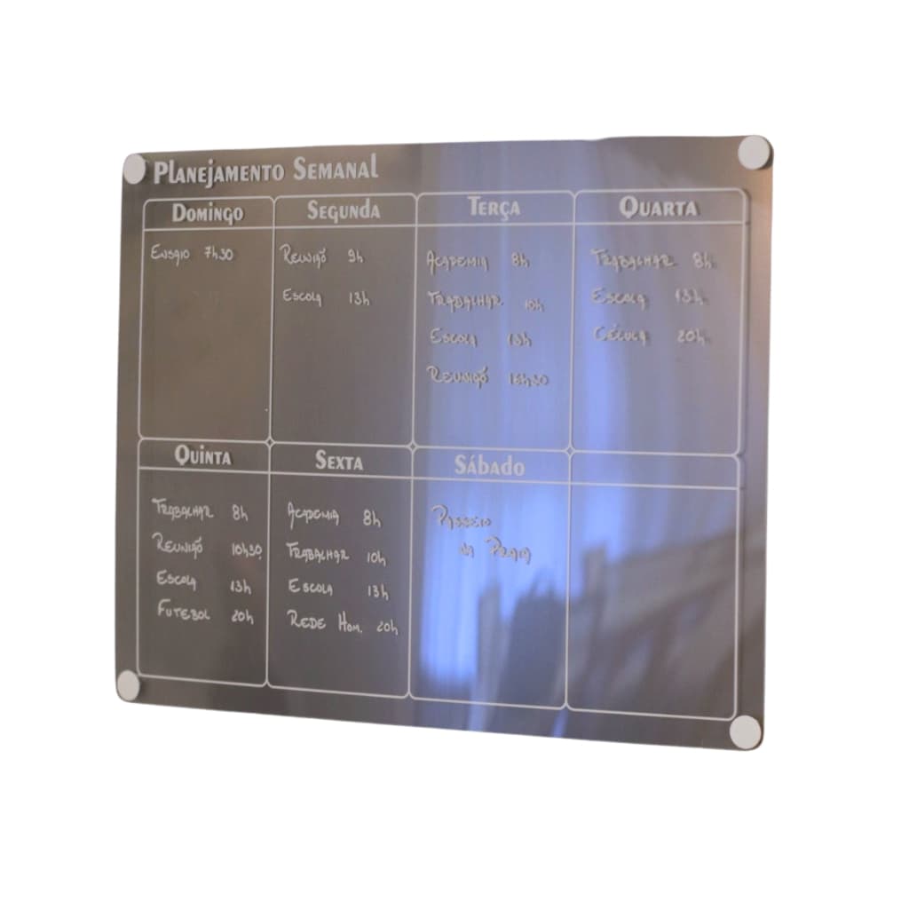 Quadro Planner Semanal + Caneta Branca Decoração Organização