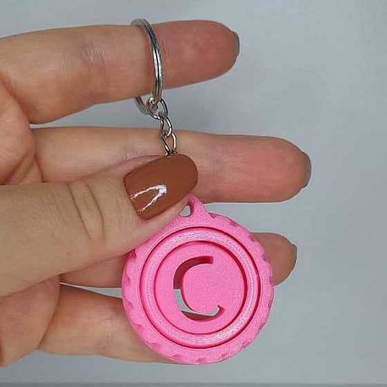 Chaveiro Personalizado com inicial do nome, Giratório, Identifica Chaves, Bolsas, Malas e Estojo