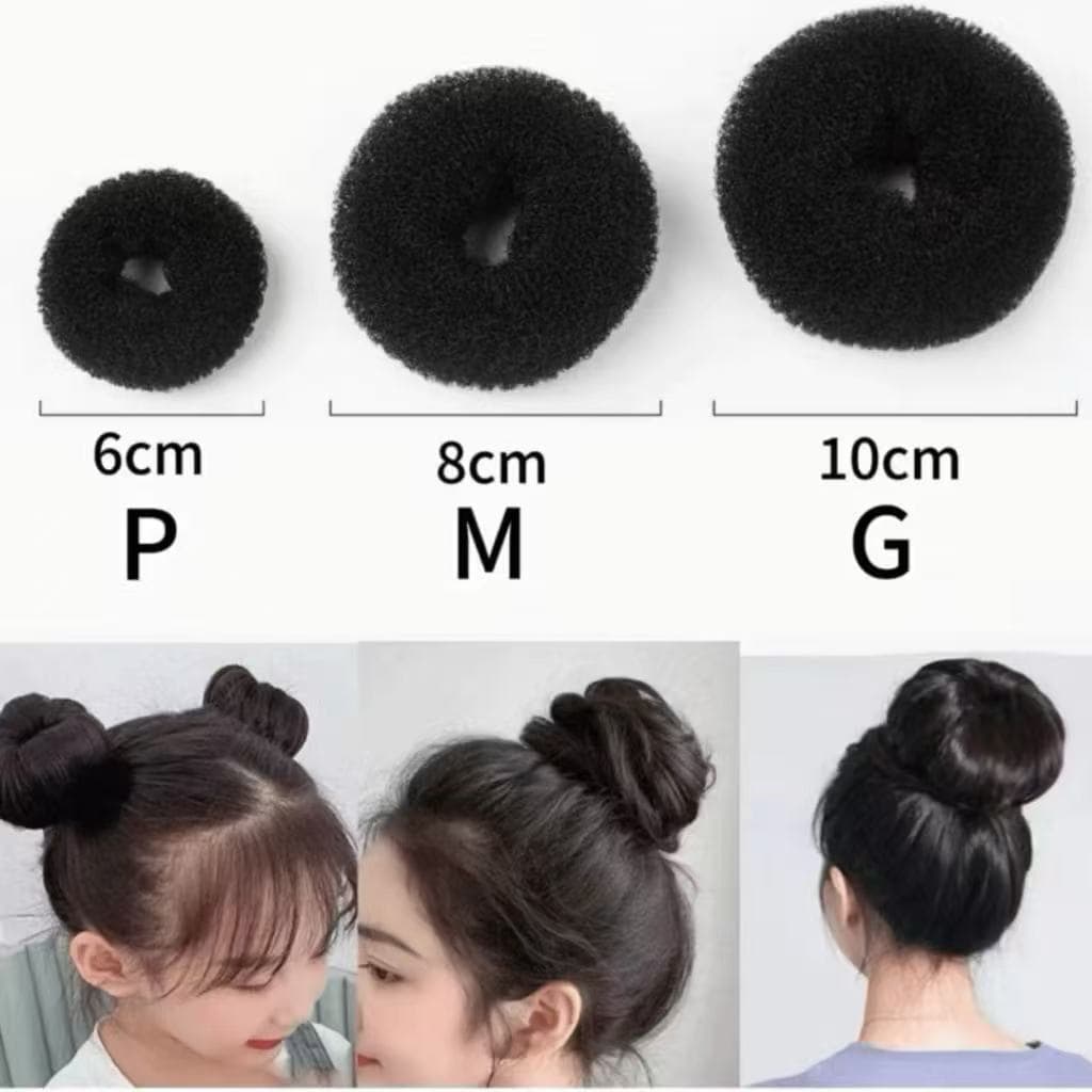 Kit 12 unidade Esponja Rosquinha para Coque – Acessório Donut Hair Prático e Estiloso para Penteados