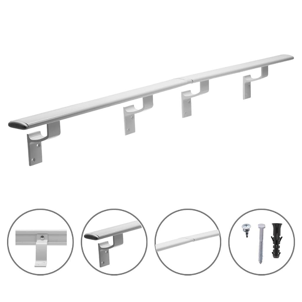 Tubo Corrimão de Alumínio 3,50m Chato Reforçado para Escada e Rampa Bipartido