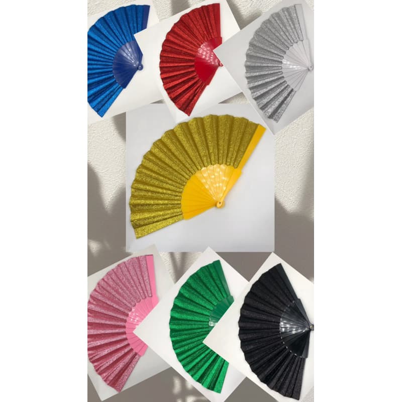 Kit 6/12 leque estiloso com glitter perfeito para todas as ocasiões ENVIAR CORES ALEATORIOS