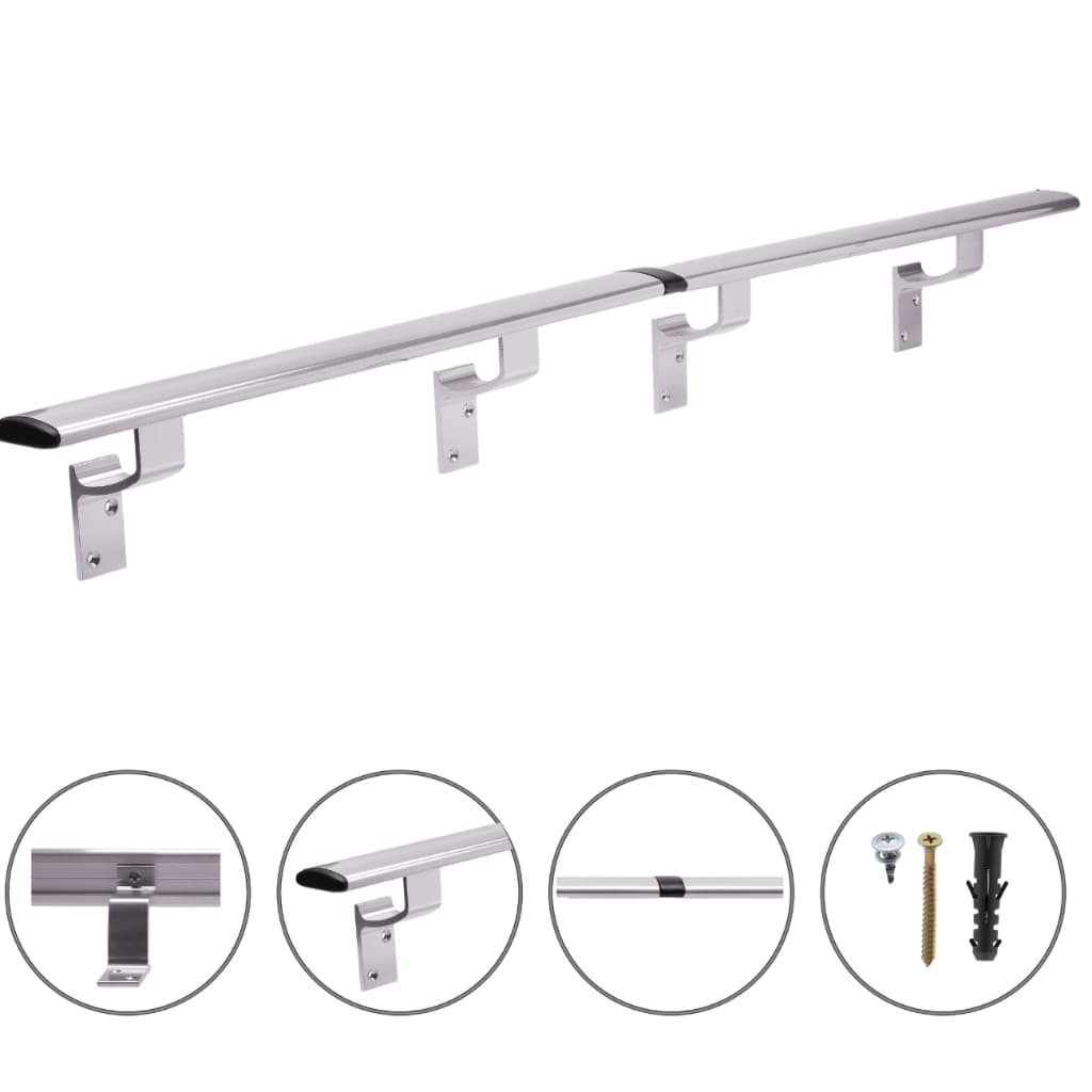Tubo Corrimão de Alumínio 3,00 Metros Reforçado Segurança Para Escada