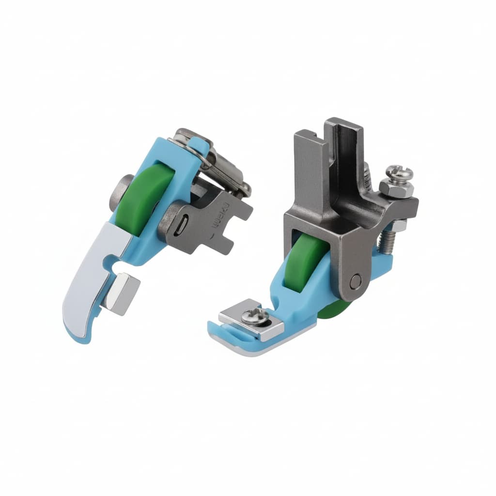 Calcador Pé Zíper Invisìvel Regulável de Teflon com Rolete