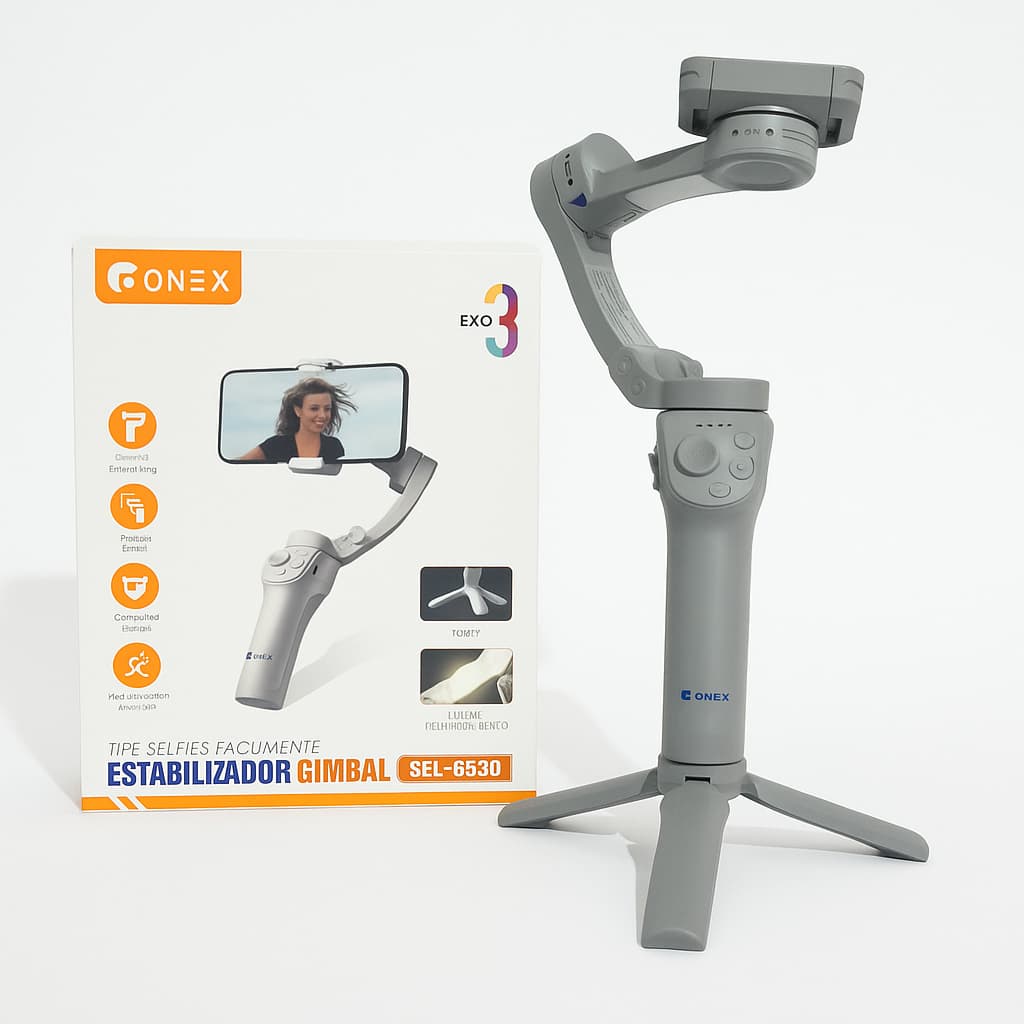Estabilizador Gimbal Dobrável Onex SEL-6830 para Smartphone