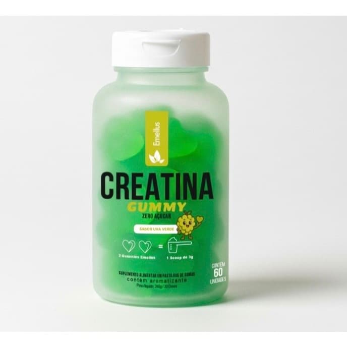 Creatina em Gomas Sabor  Uva Verde 60 Gummy Emellus