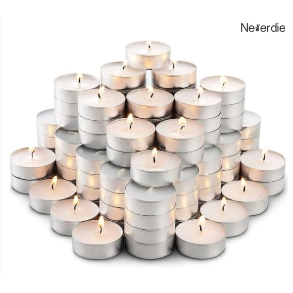 Kit 50/100/150 Velas Parafina Rechaud Com Suporte Alumínio Decorativas Dia dos Namorados Flutuante Casamento