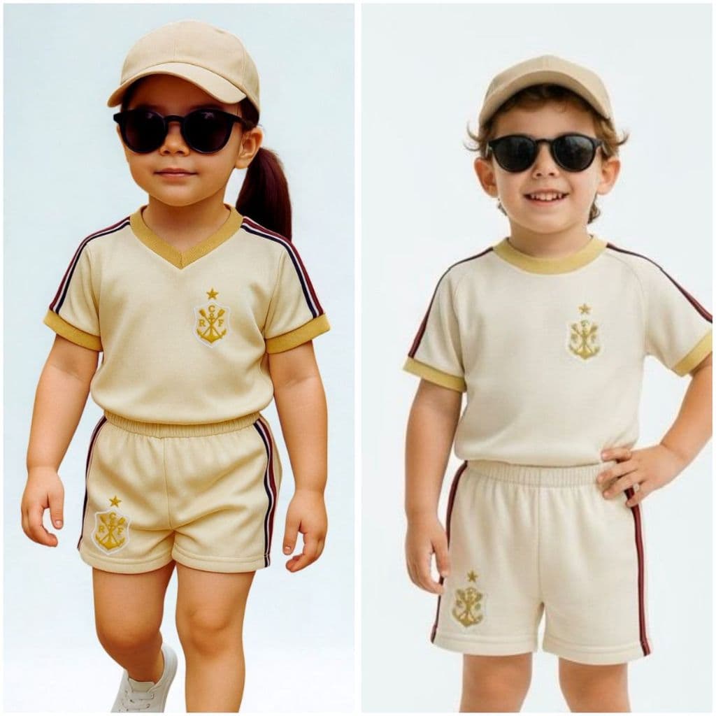 Conjunto Infantil Menina E Menino Verão Dry Fit Estiloso Confortável Casual Dia A Dia