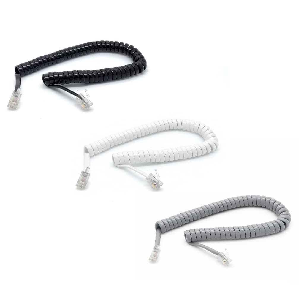 Cabo Fio Espiral Telefone Fixo Interfone Liga o Fone ao Aparelho Alta Qualidade Cores 30cm/1.80m