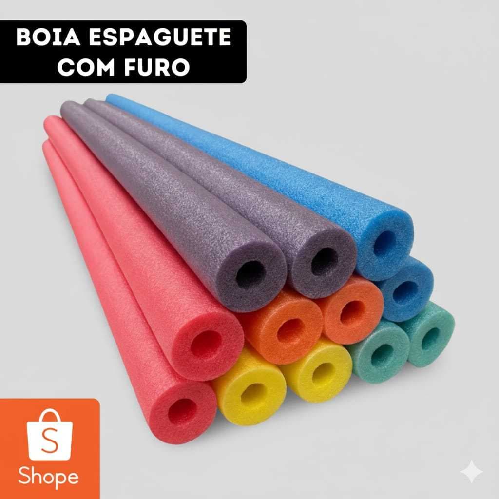 Kit 3 / 6 / 9 / 12 Boia Espaguete Macarrão Flutuador para Piscina Cores Sortidas