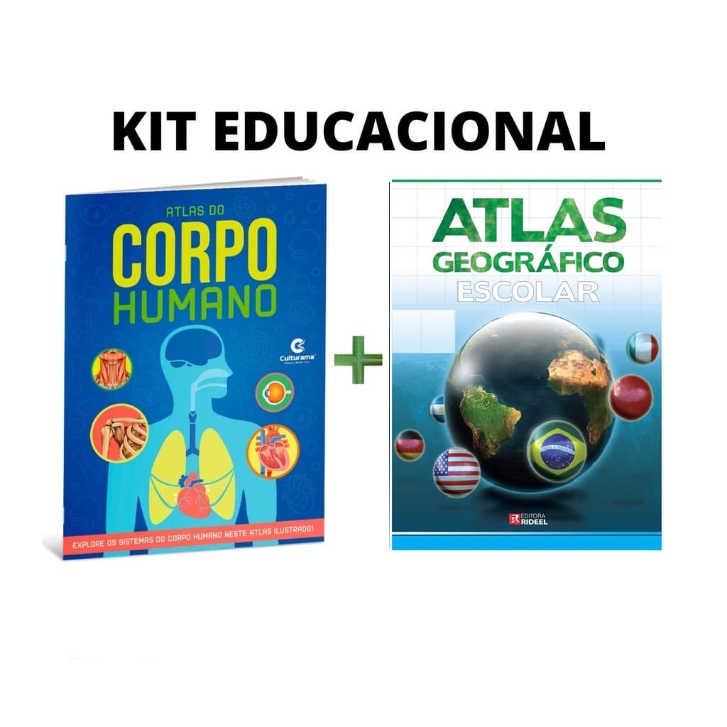 Kit C/2 Atlas Corpo Humano E Geográfico - Culturama