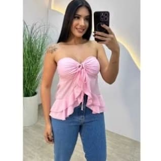 blusinha cropped  babadinho femenina de amarracao pno pescoso