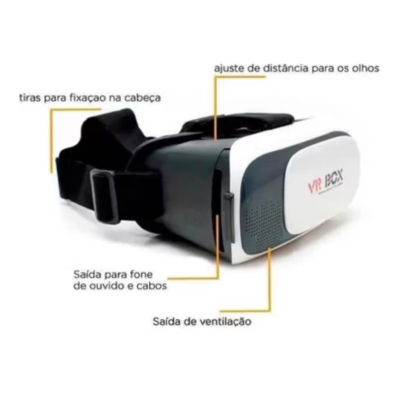 Óculos Realidade Virtual Vr Box Com Sem Fio Controle Suporte Celular