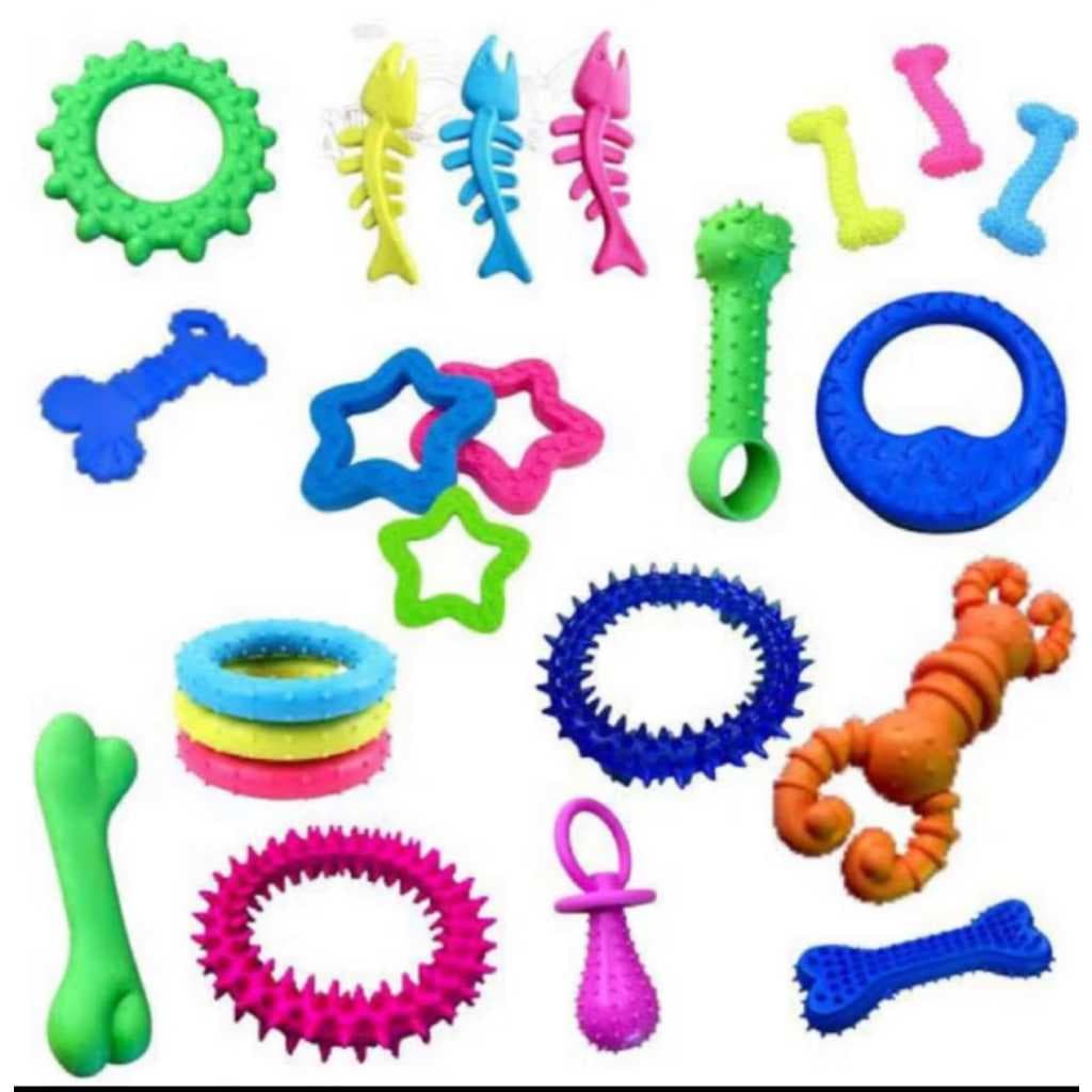 Kit Brinquedo Mordedor Anti Stress Maciço Pet 3, 5 , 8 ,10 OU 12 Unidades Para Cachorro Cães e Gatos