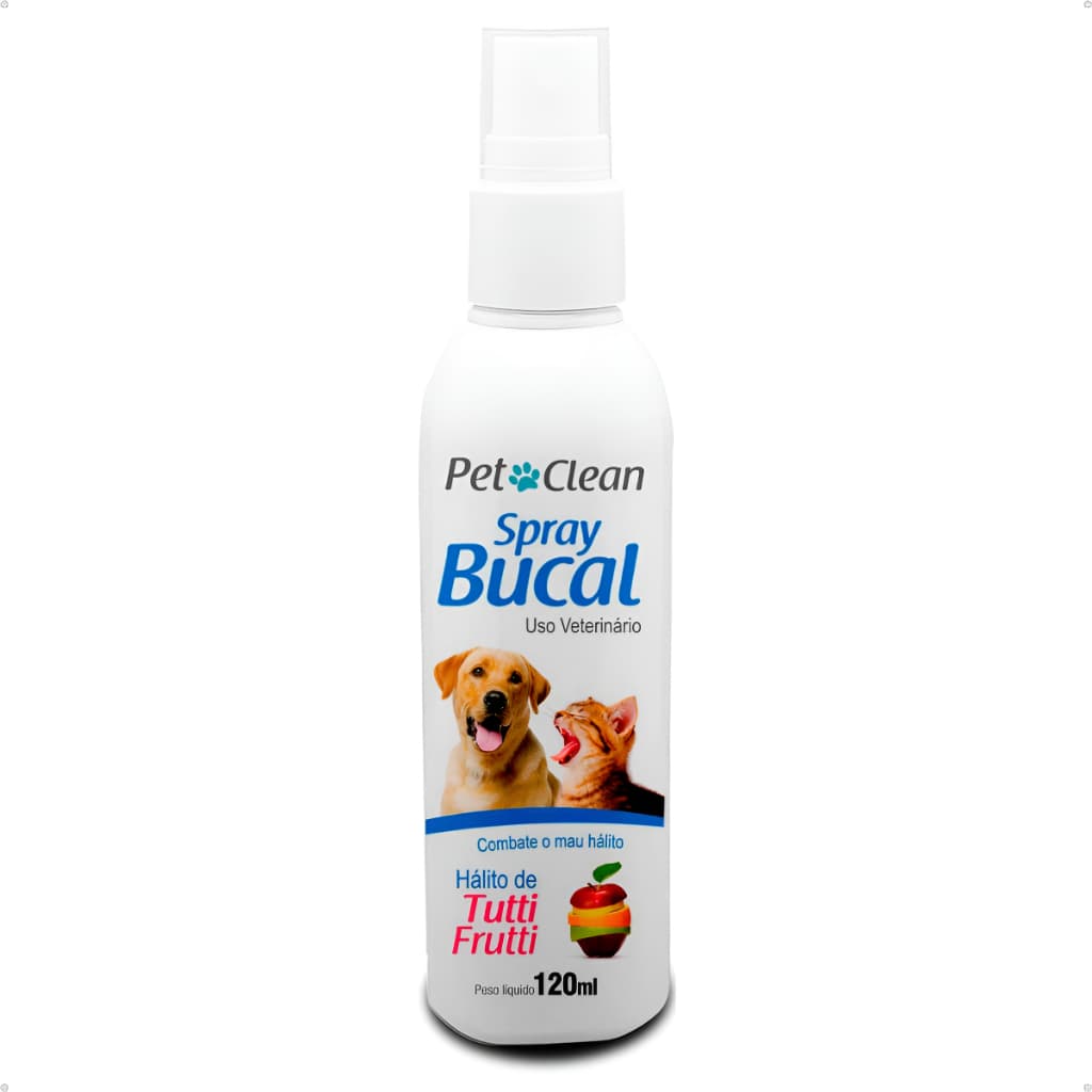Borrifador Spray Bucal Contra Mau Hálito De Cães 120ml - Tutti Fruti