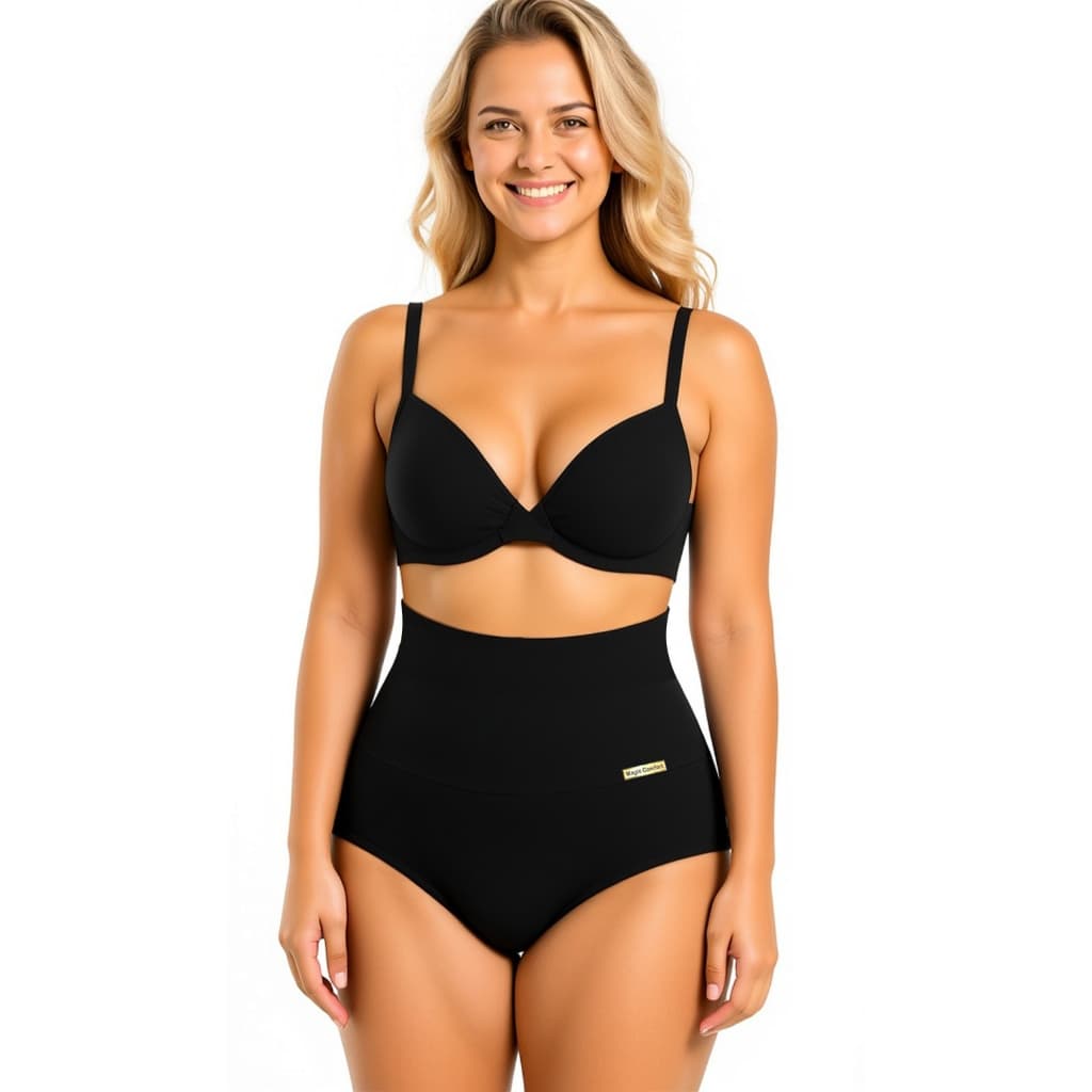 5 Cinta Modeladora Feminina Calcinha Cintura Alta Kit Microfibra Confortável Magic Promoção