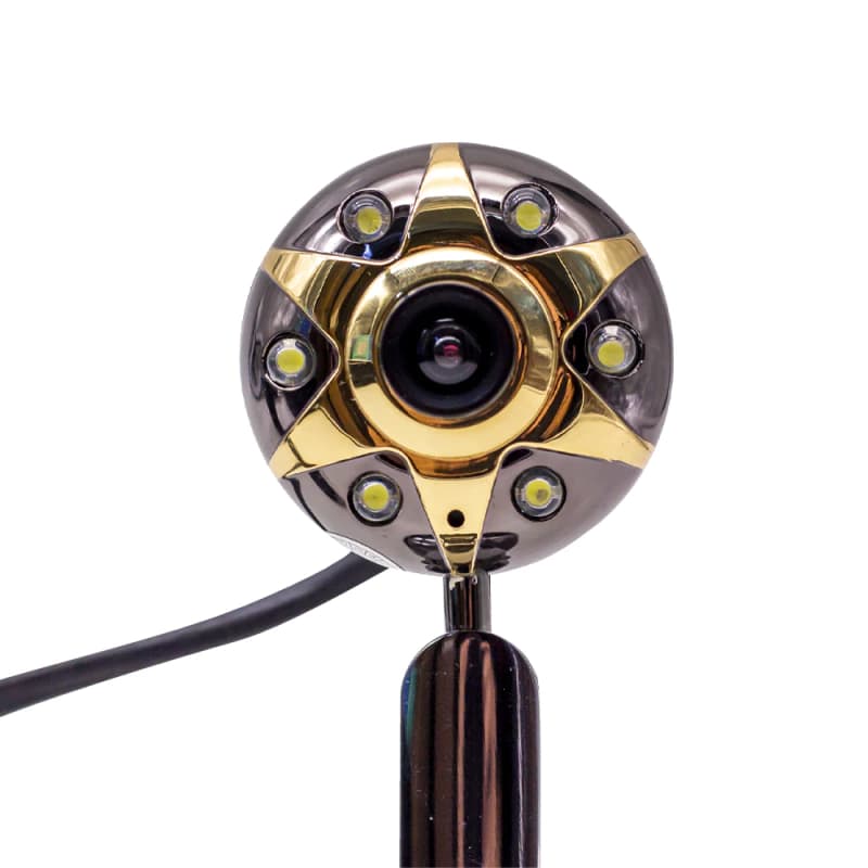Webcam Jupiter Com Microfone Acoplado / 5.1 MP/ USB - Cinza/Dourado