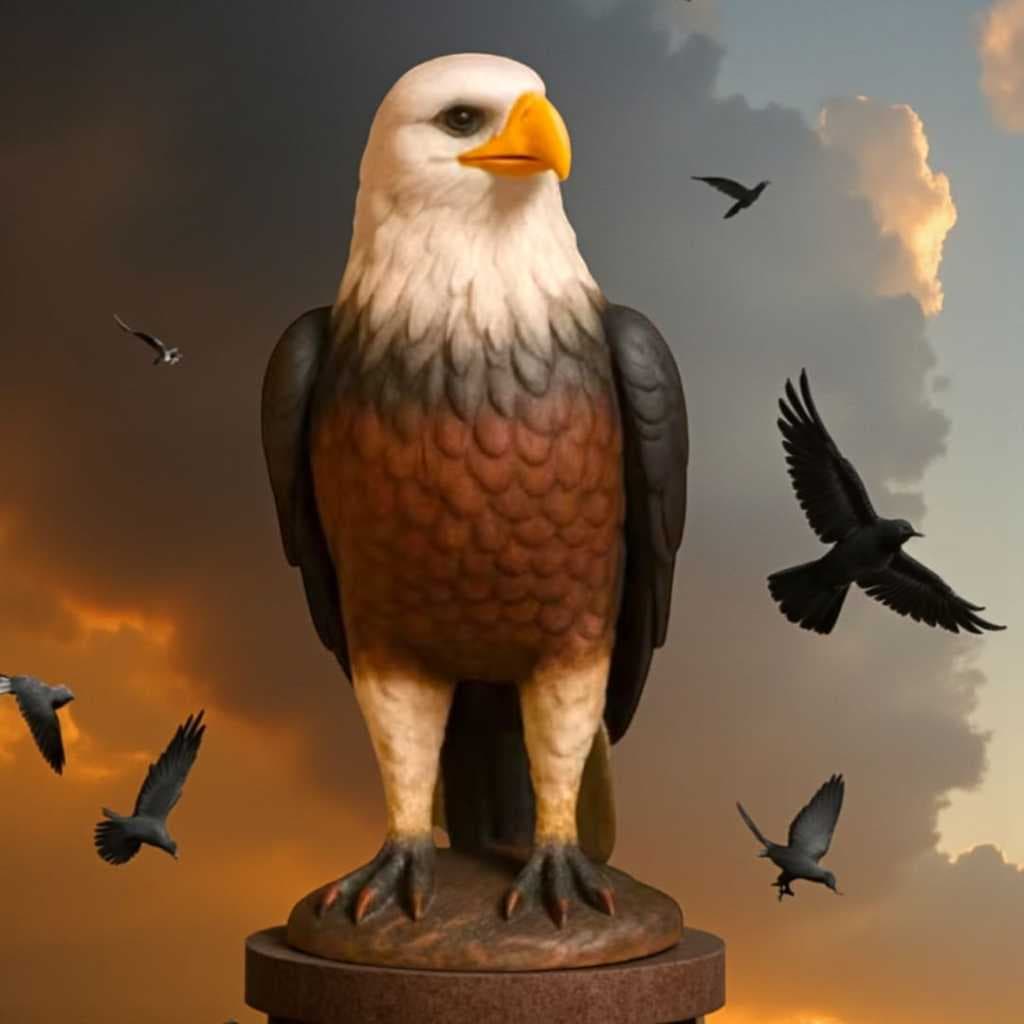 Gaviao Aguia Gesso Espanta Pombo E Passarinhos Decoracao Casa Estatua Enfeite Decorativo