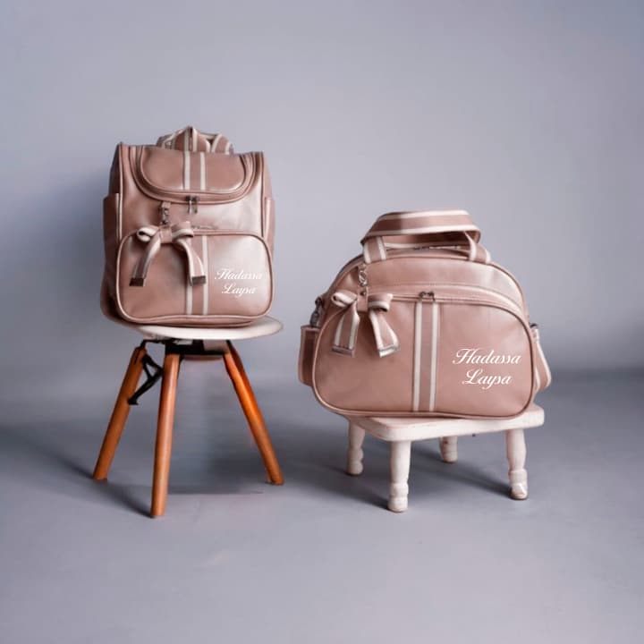 Kit Maternidade 2 peças Bordado e Personalizado Mala e Mochila I Mochila Luxo I Térmica Impermeável