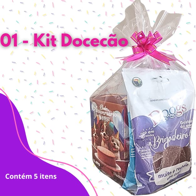 Cesta Presente Para Cães De Petisco Kit DOCECão