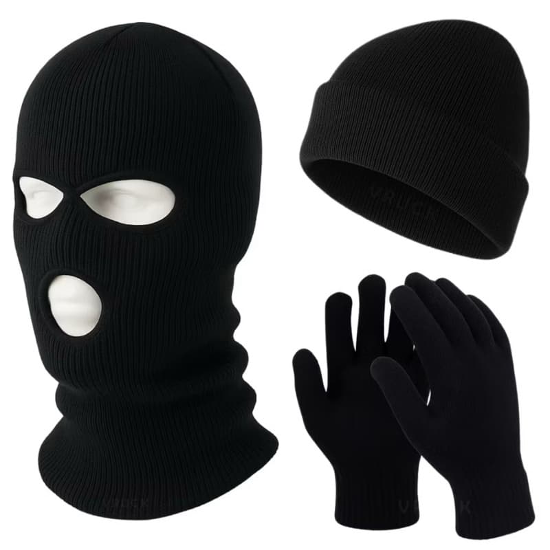 Balaclava Luva Touca Ninja Máscara Motoqueiro Lã Térmica Unissex