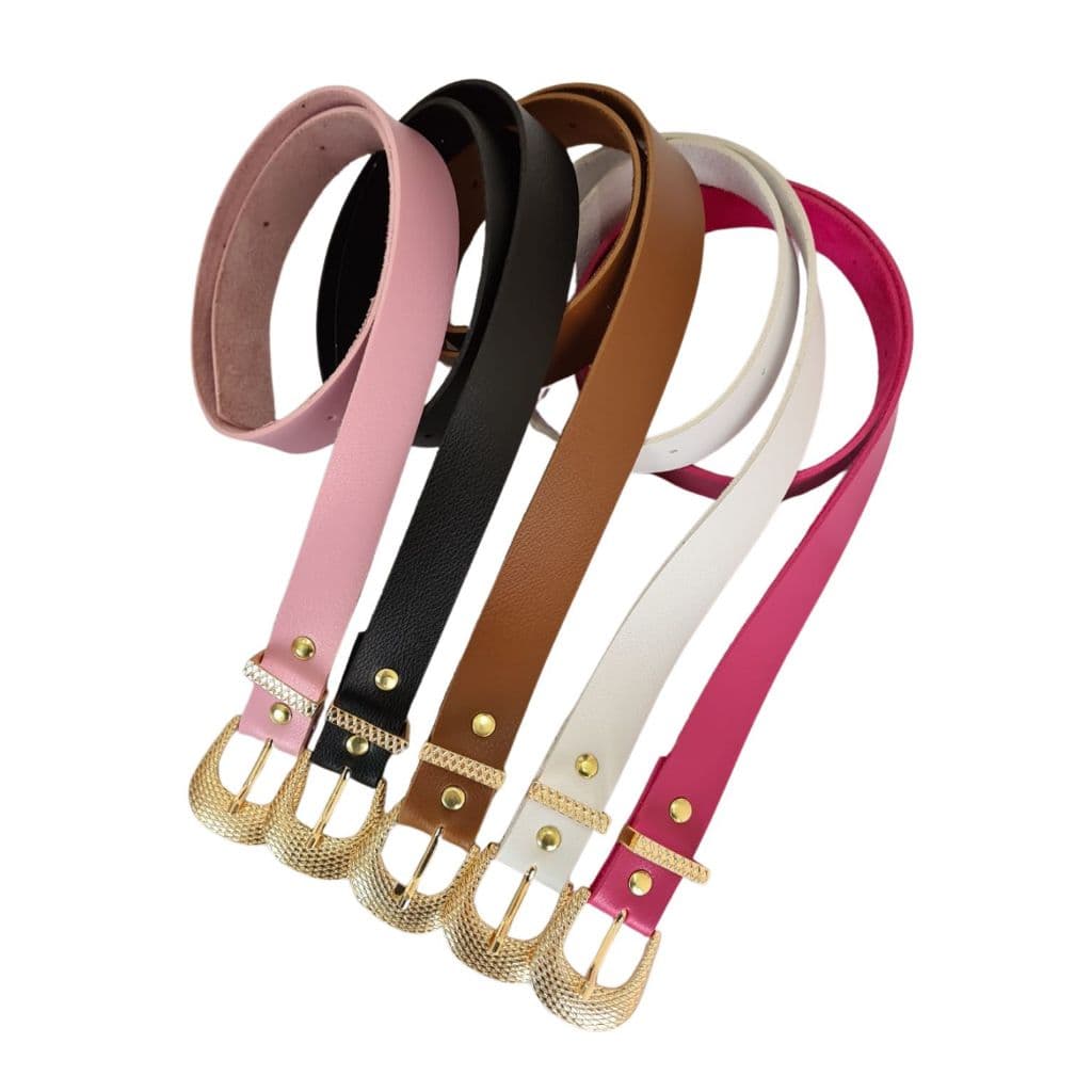 Cinto Infantil Fashion com Fivela Dourada Luxo Várias Cores Acessório Festa