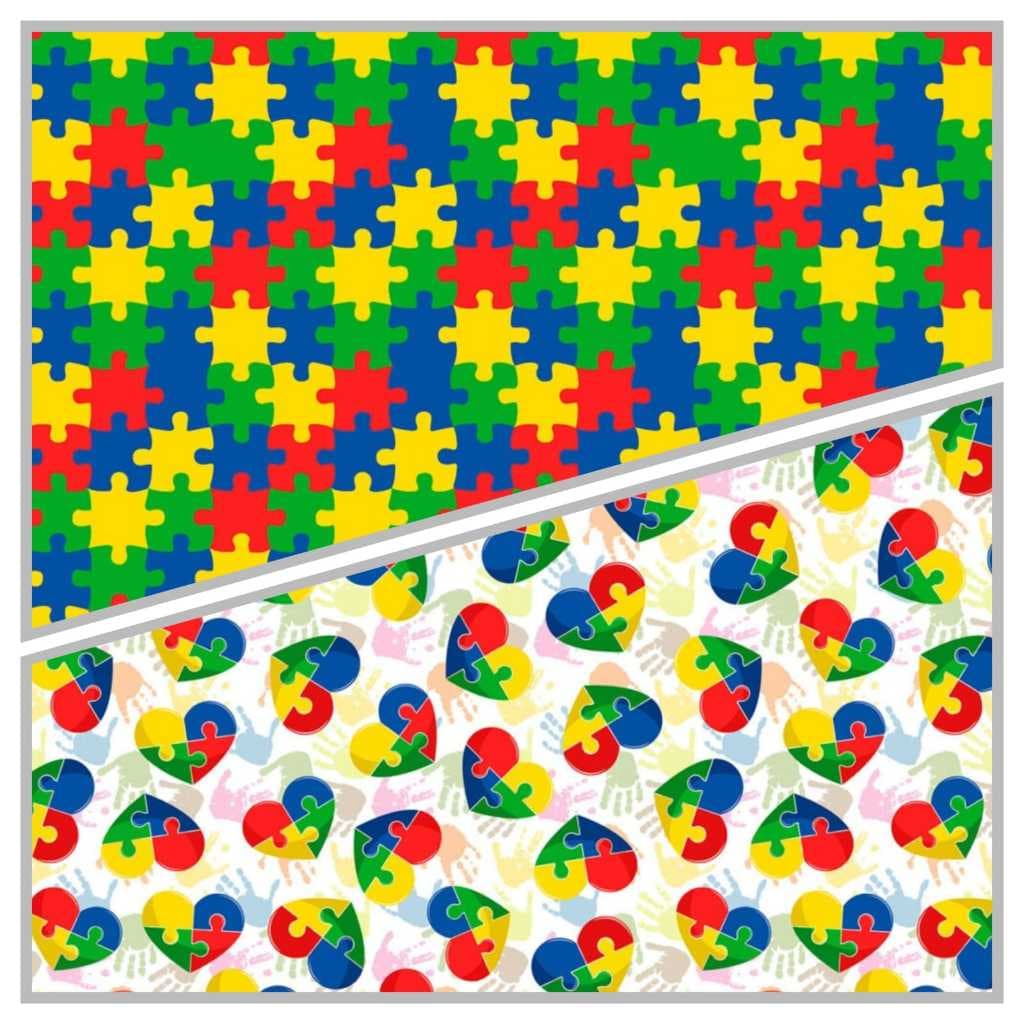 1 Metro Tricoline Símbolo Autismo 100% Algodão Larg 1,50m Estampado